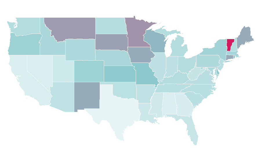 Affinity by region — CBS Sunday Morning, United States