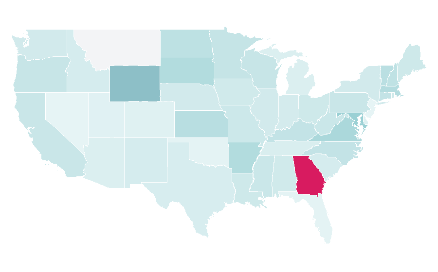 Affinity by region — CDC, United States