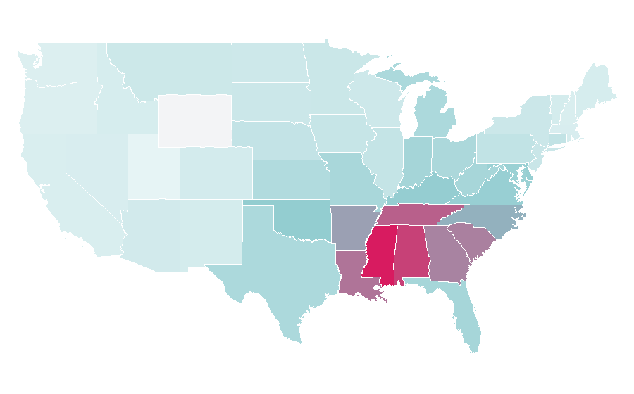 Affinity by region — CeCe Winans, United States
