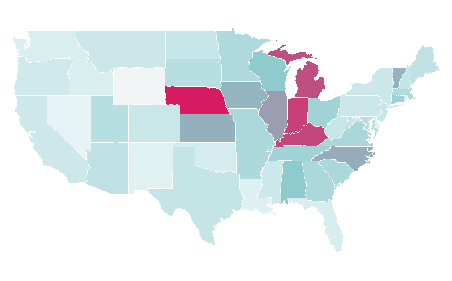 Affinity by region — Celebrity Big Brother, United States