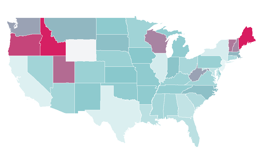 Affinity by region — Celtic music, United States
