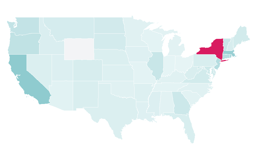 Affinity by region — Central Saint Martins, United States