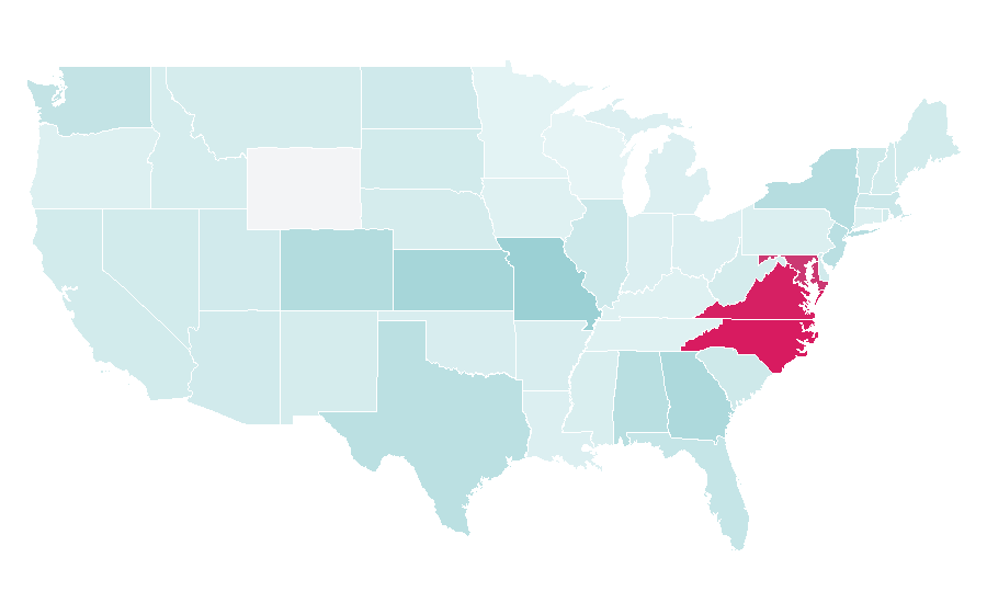 Affinity by region — Certified Ethical Hacker, United States