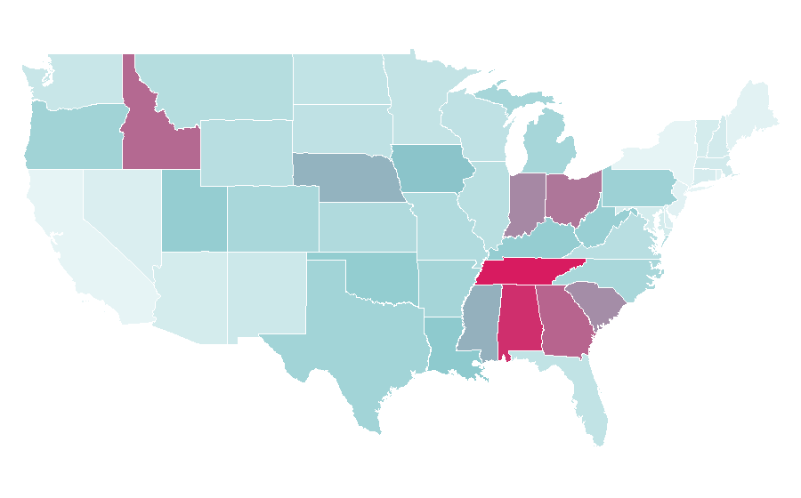 Affinity by region — Certified Financial Planner, United States