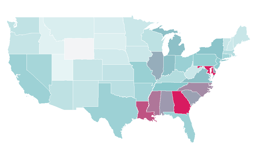 Affinity by region — Chaka Khan, United States