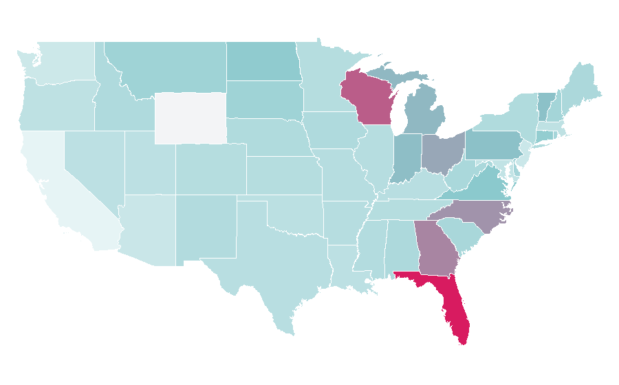 Affinity by region — Champ Car, United States