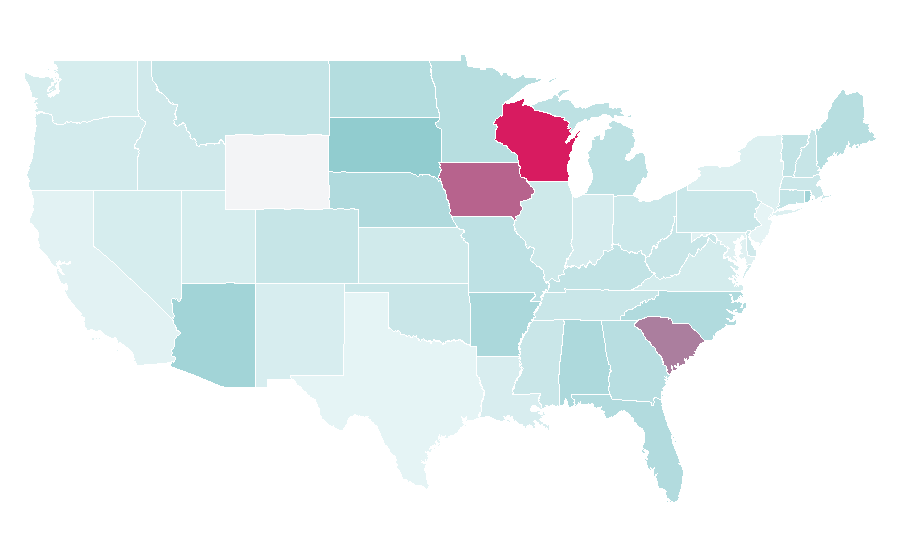 Affinity by region — Champions Tour, United States