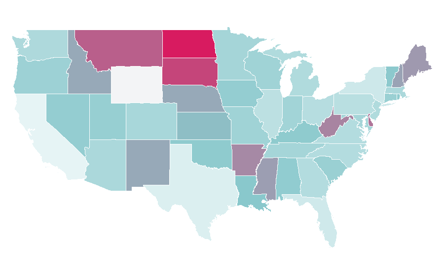 Affinity by region — Chapters and verses of the Bible, United States