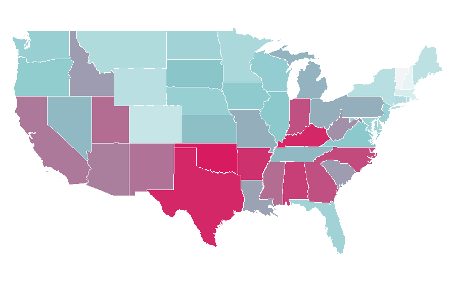 Affinity by region — Characters, United States