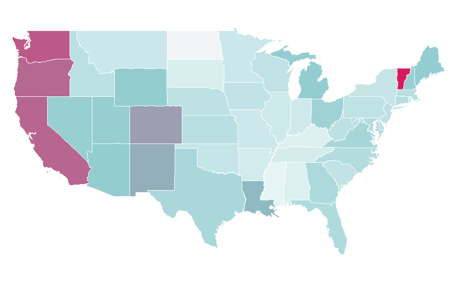 Affinity by region — Charging station, United States