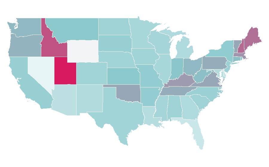 Affinity by region — Charles Dickens, United States