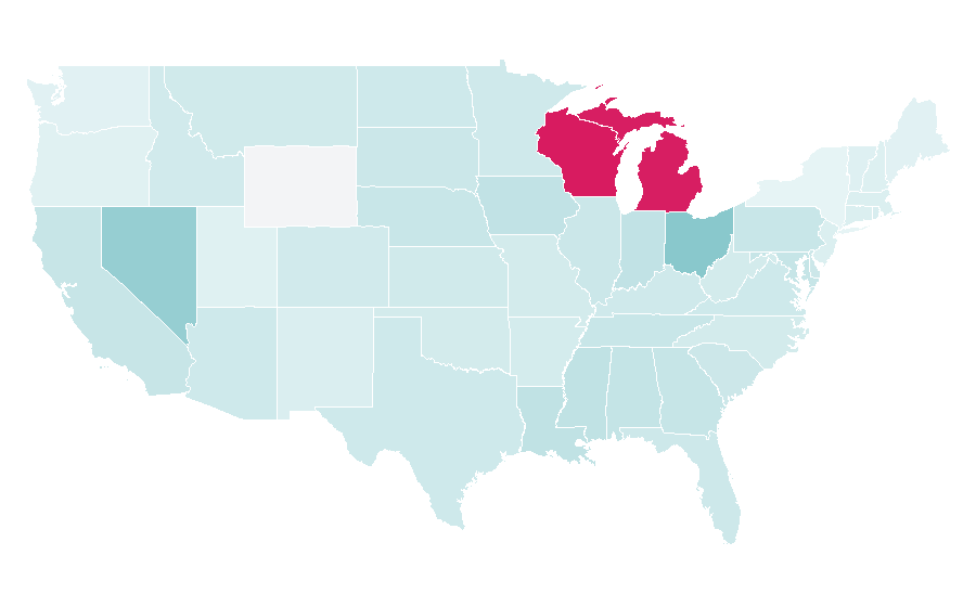 Affinity by region — Charles Woodson, United States