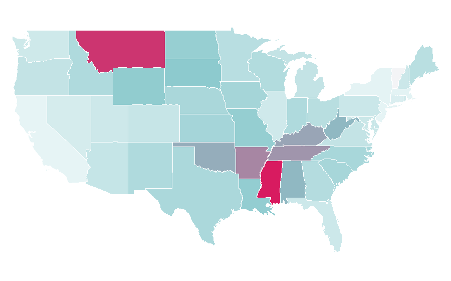Affinity by region — Charley Pride, United States