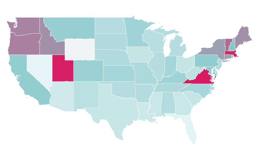 Affinity by region — Charlotte Brontë, United States