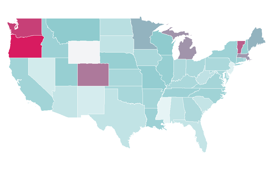 Affinity by region — Chartreuse, United States