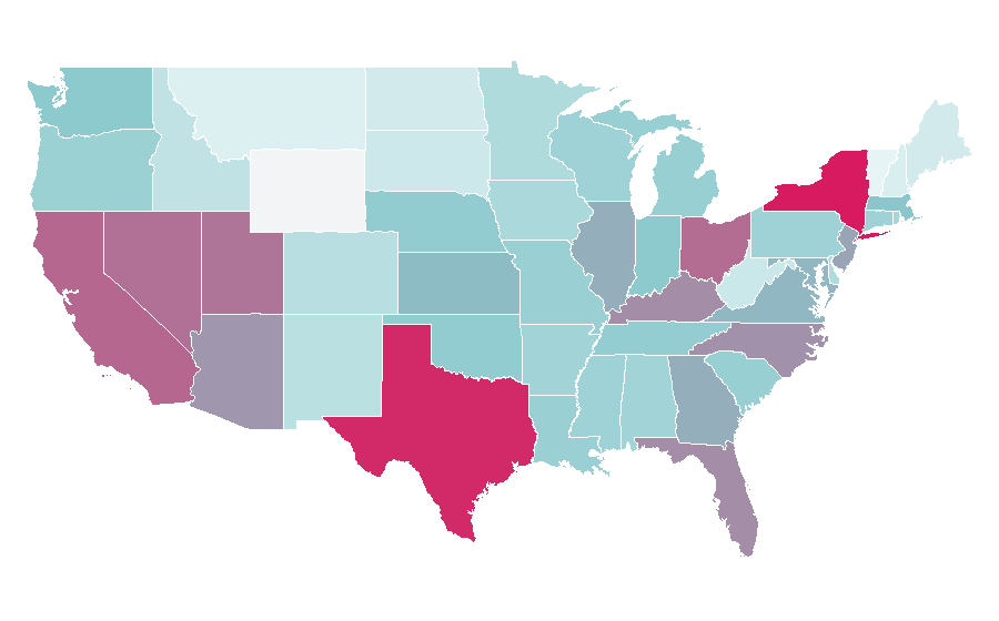 Affinität nach Region — Cheesecake, USA