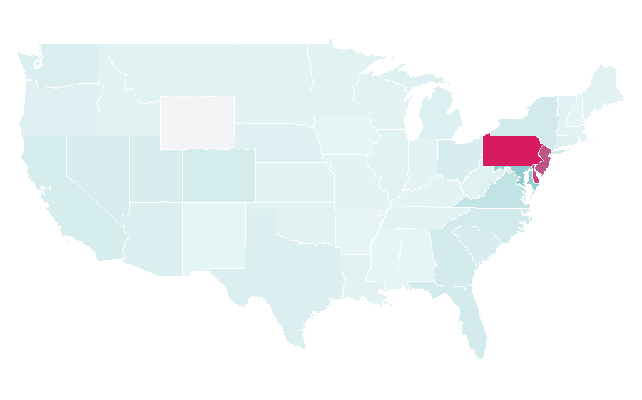Affinity by region — Cheesesteak, United States
