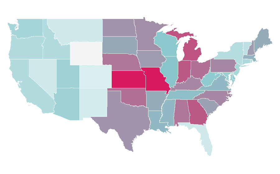 Affinity by region — Cheez-It, United States