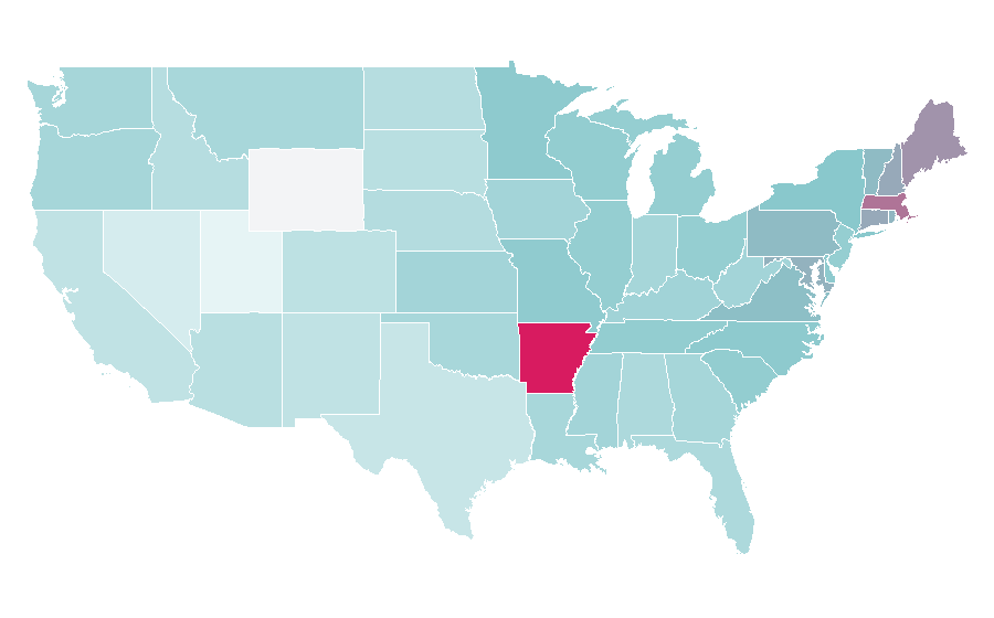 Affinity by region — Chelsea Clinton, United States