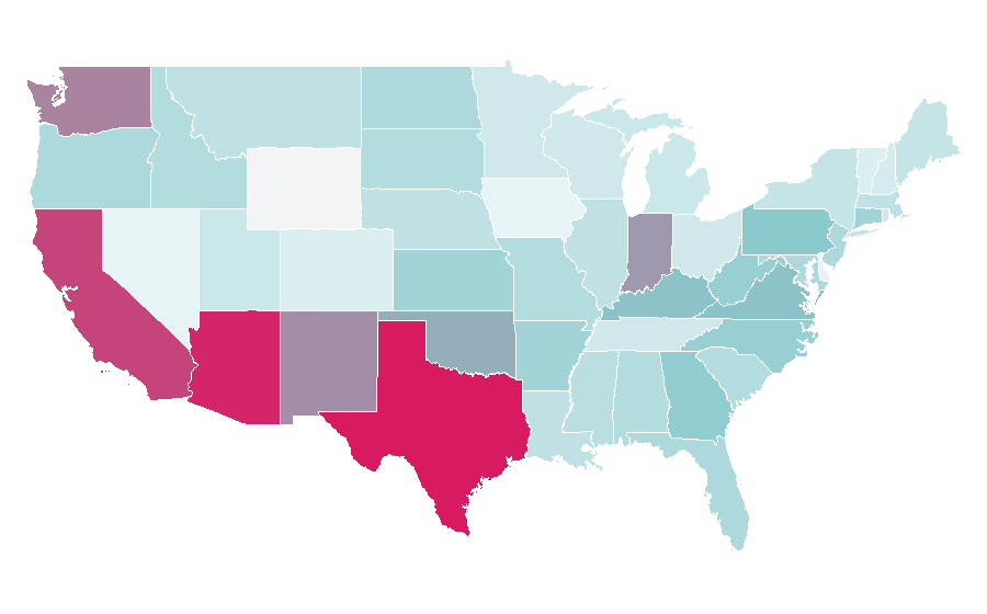 Affinität nach Region — Chemical compound, USA