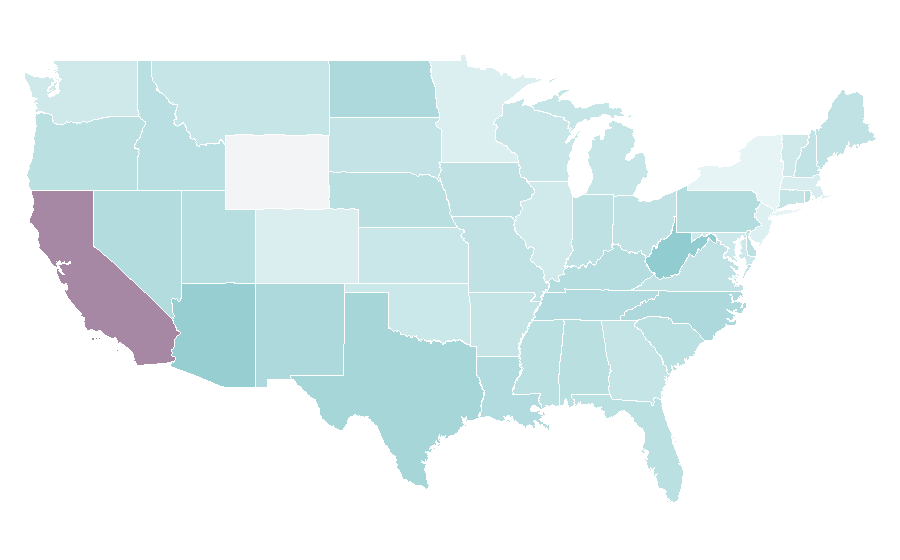Affinity by region — Chemical Guys, United States