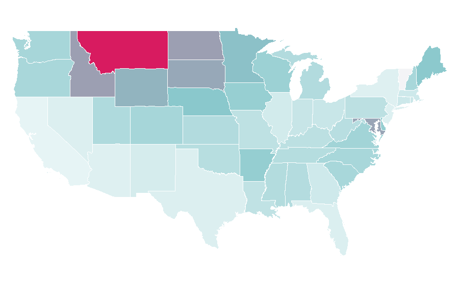 Affinity by region — Chesapeake Bay Retriever, United States