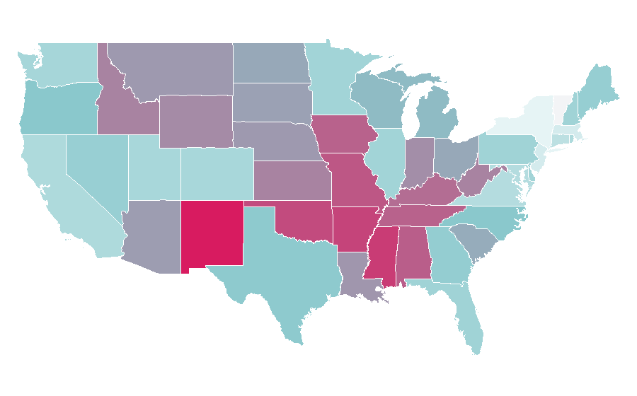 Affinity by region — Chevrolet Bel Air, United States