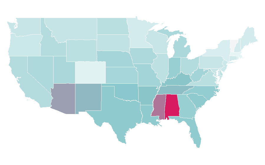 Affinity by region — Chevrolet Camaro, United States