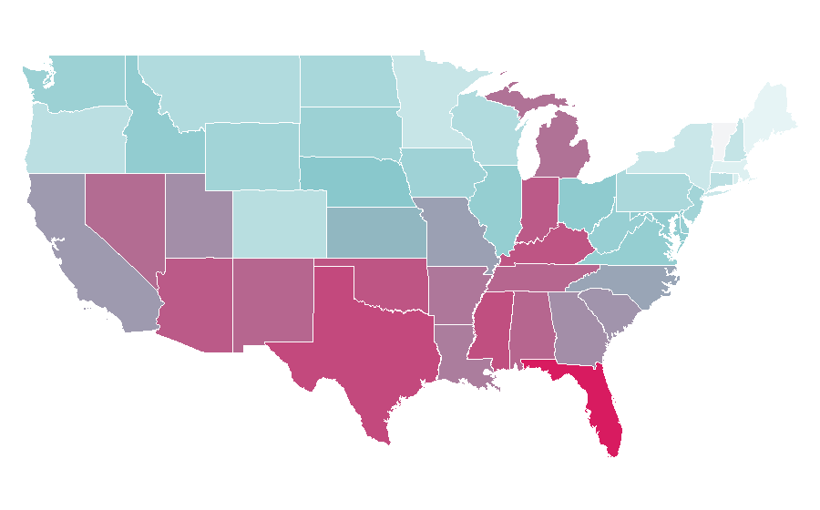 Affinity by region — Chevrolet Corvette, United States