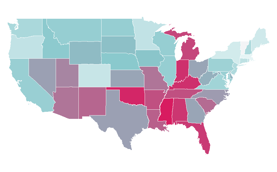 Affinity by region — Chevrolet Corvette (C1), United States
