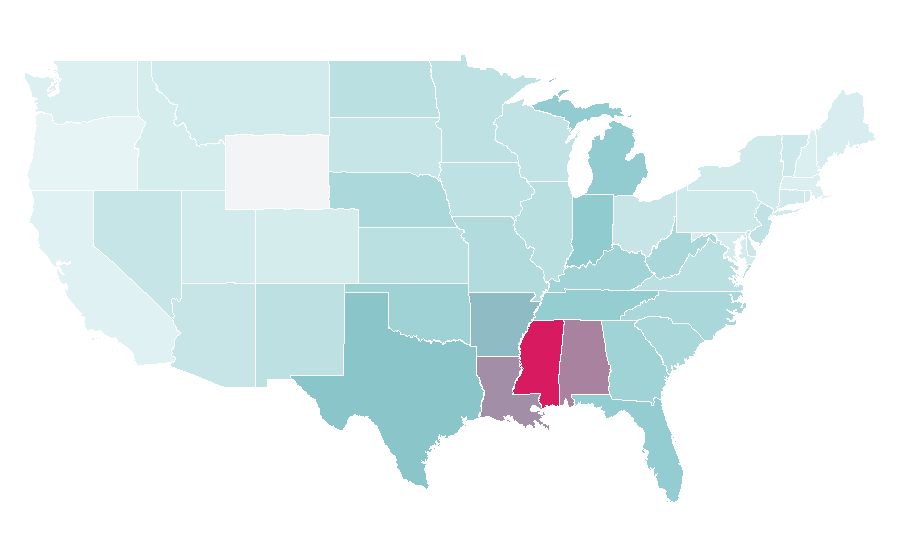 Affinity by region — Chevrolet TrailBlazer, United States