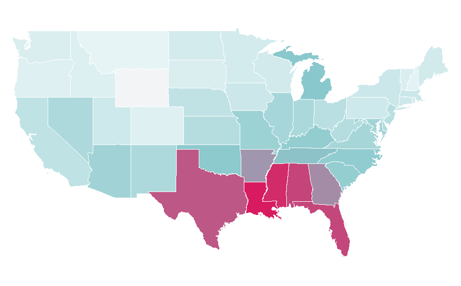 Affinity by region — Chevrolet Trax, United States