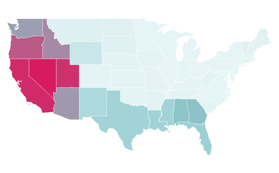 Affinité par région — Chevron Corporation, États-Unis