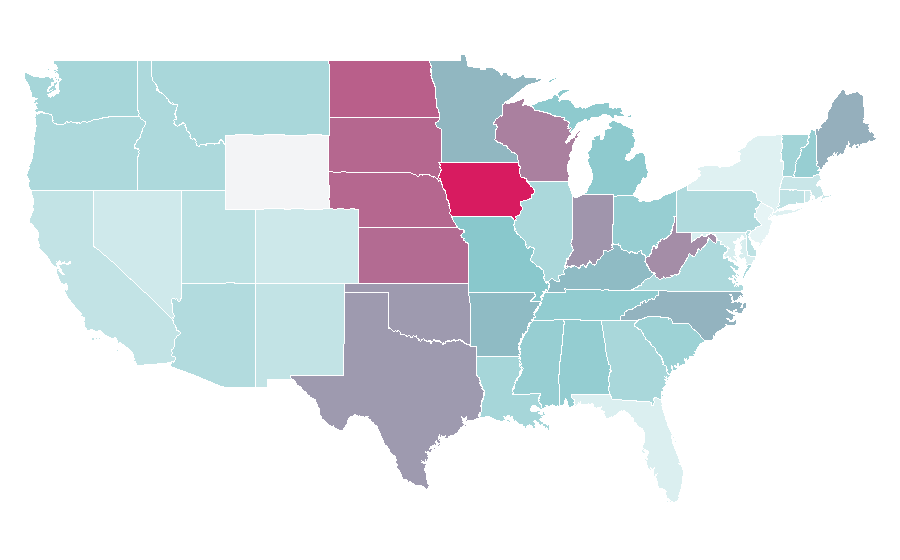 Affinity by region — chex mix, United States