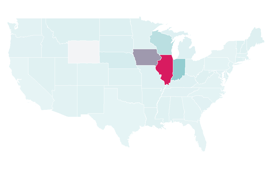 Affinity by region — Chicago Cubs Radio Network, United States