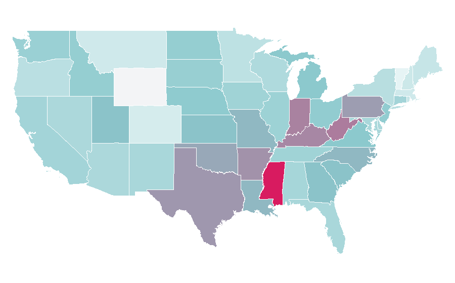 Affinity by region — Chicken nugget, United States