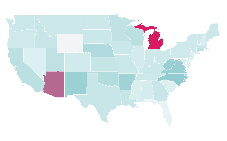 Affinität nach Region — Chili pepper, USA