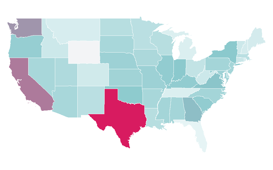 Affinity by region — Chinese language, United States