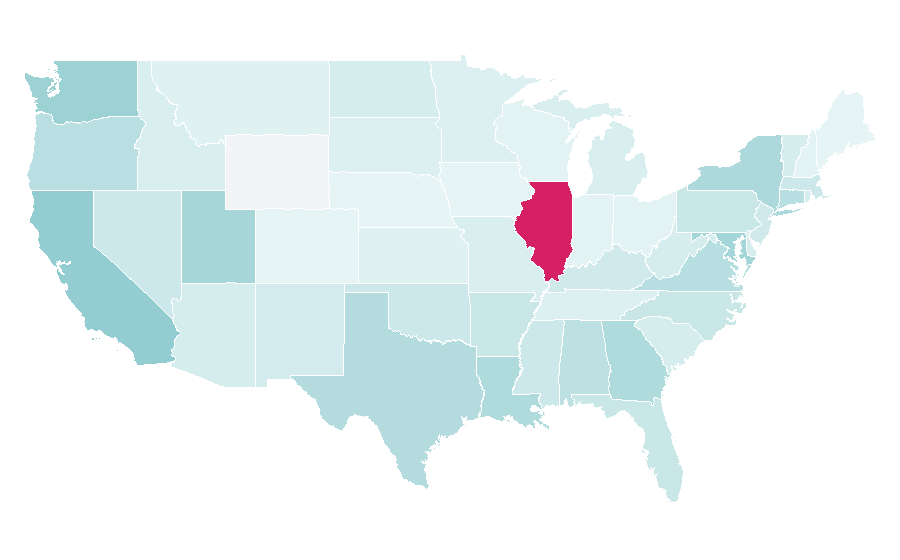Affinity by region — Chinese martial arts, United States
