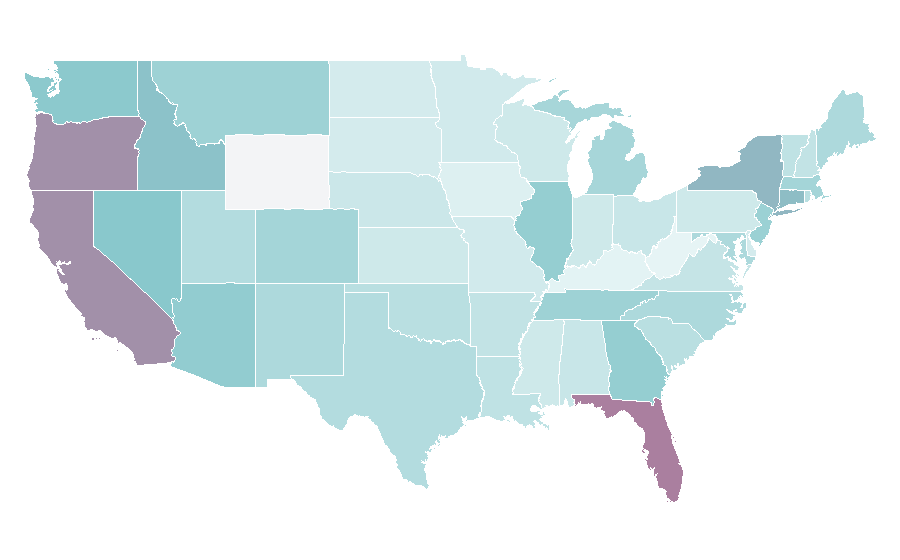 Affinity by region — Chlorella, United States