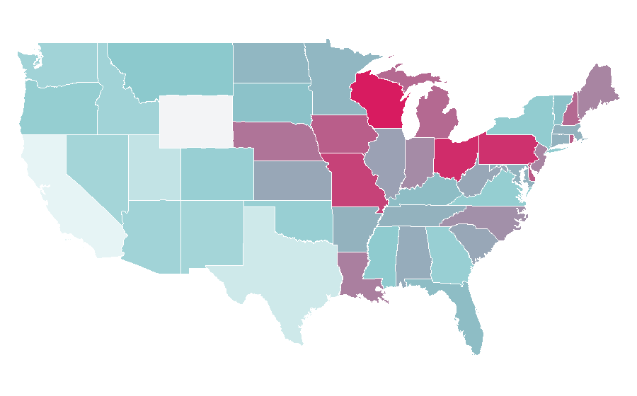 Affinity by region — Chocolate liqueur, United States