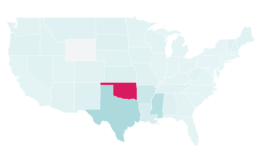 Affinity by region — Choctaw language, United States