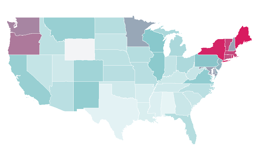 Affinity by region — Chris Hayes (journalist), United States