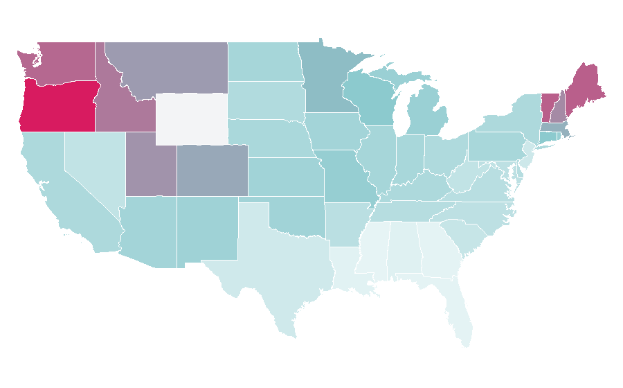 Affinity by region — Chris O'Dowd, United States