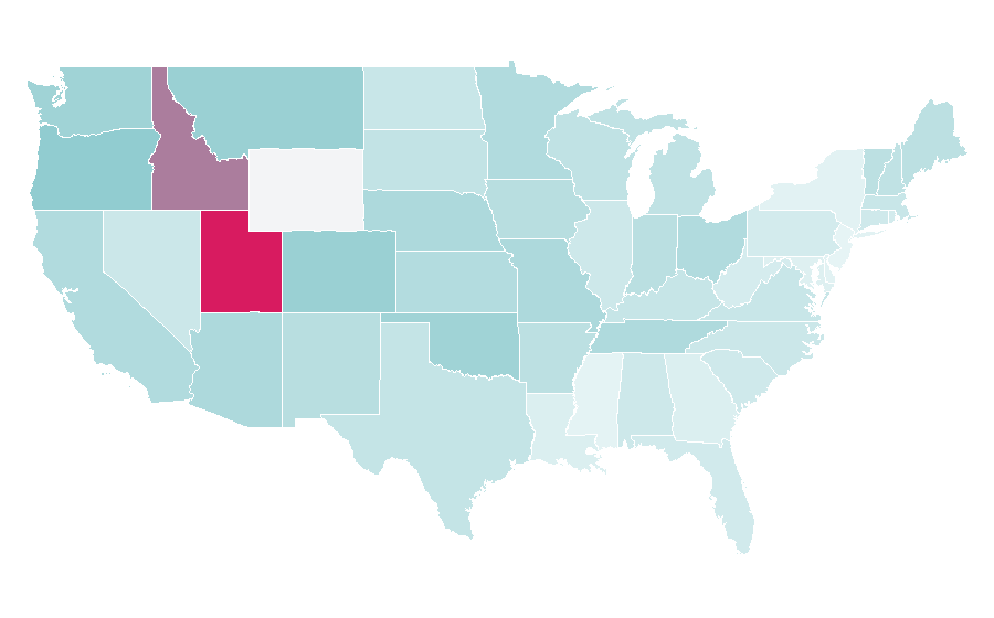 Affinity by region — Chris Pine, United States