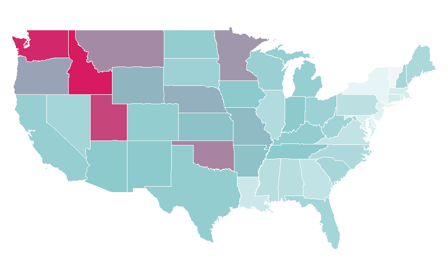 Affinity by region — Chris Pratt, United States