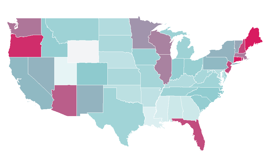 Affinity by region — Chris Rea, United States