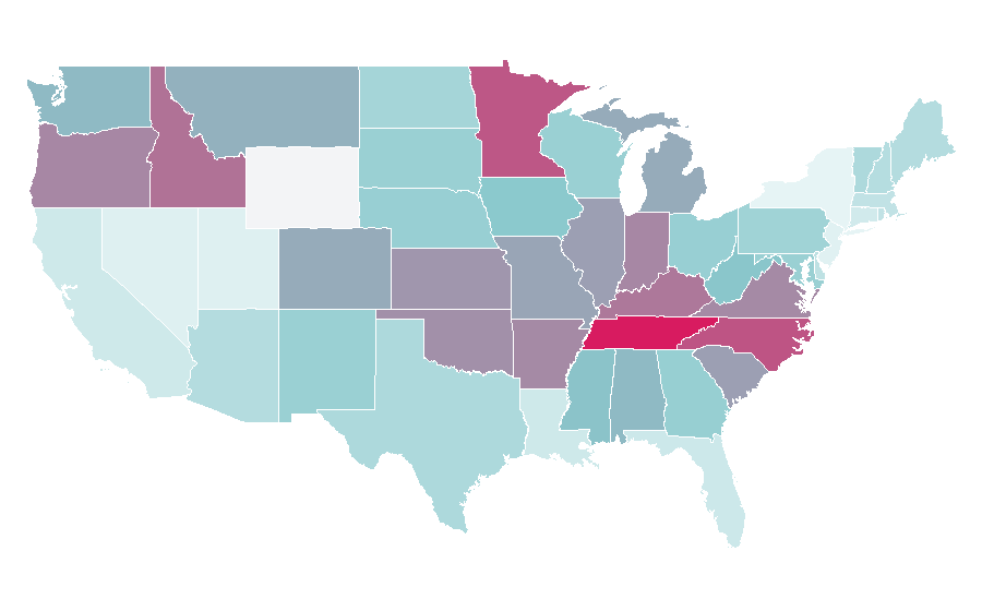 Affinity by region — Christianity Today, United States