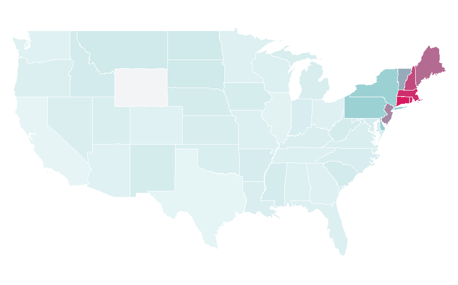 Affinity by region — Christmas Tree Shops, United States