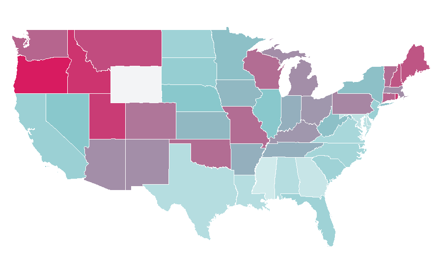 Affinity by region — Christopher Walken, United States